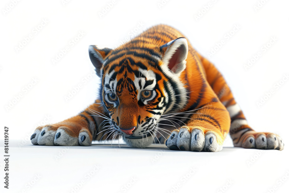 Fototapeta premium tiger isolated on white background