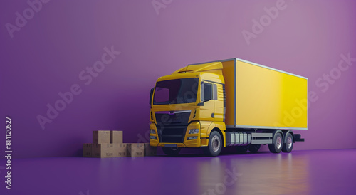 Yellow Truck With Box on Back