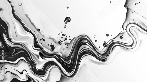 Abstract Background Monochromatic Black and White Generative AI photo