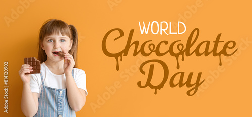 Cute little girl with choco...