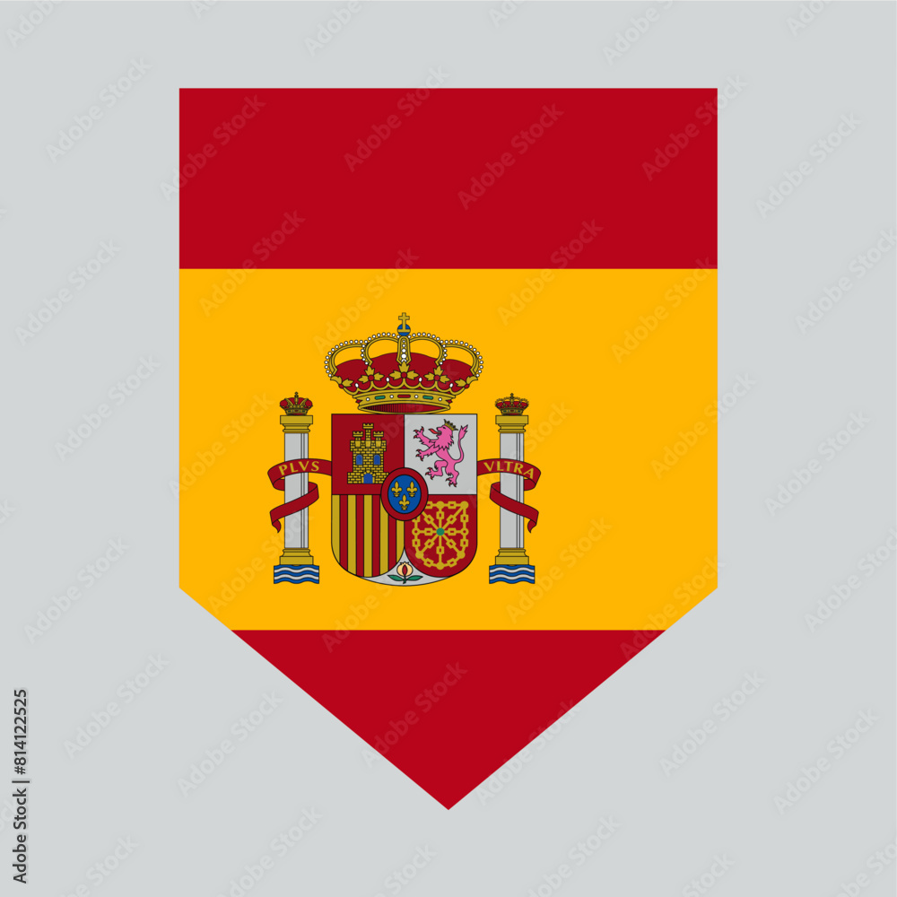 Obraz premium Spain Flag in Shield Shape Frame