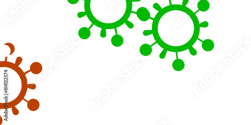 Light green, red vector backdrop with virus symbols.