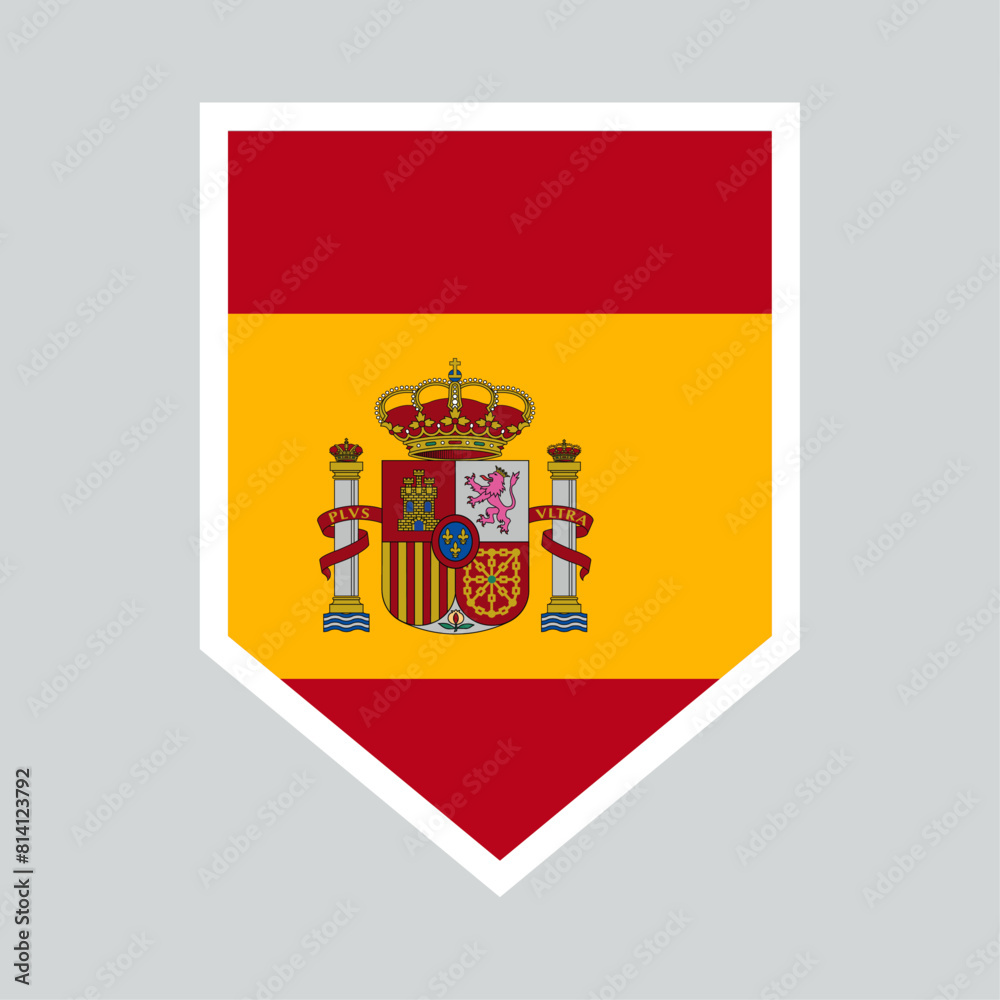Obraz premium Spain Flag in Shield Shape Frame