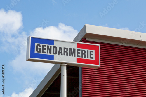 French tricolor gendarmerie sign photo