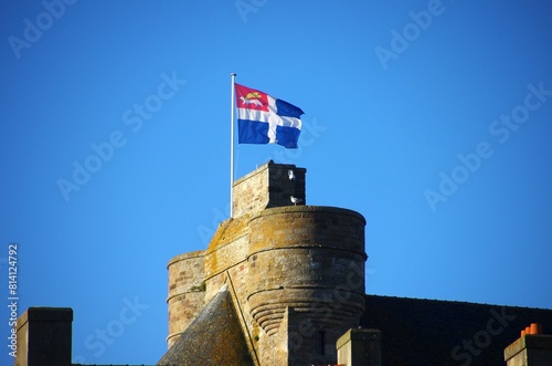 Flag of the city of St Malo in Brittany in France, Europe