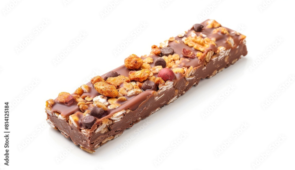 Chocolate crunch bar isolated on a white background Chocolate crunch bar isolated on a white background