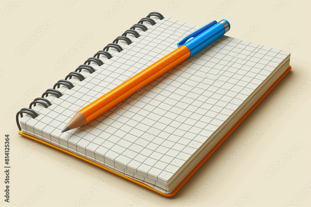A blue pen sits on top of a spiral bound notebook A blue pen sits on top of a spiral bound notebook