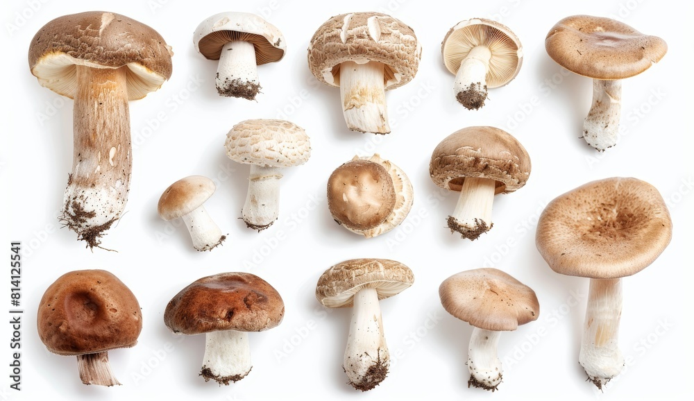 mushrooms isolated on a mushrooms isolated on a