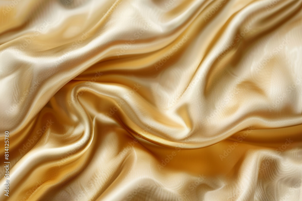 Fototapeta premium Satin gold texture with smooth waves and a luxurious feel.