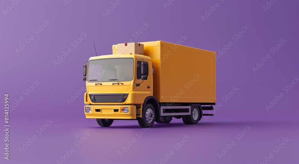 Yellow Truck With Box on Back Yellow Truck With Box on Back