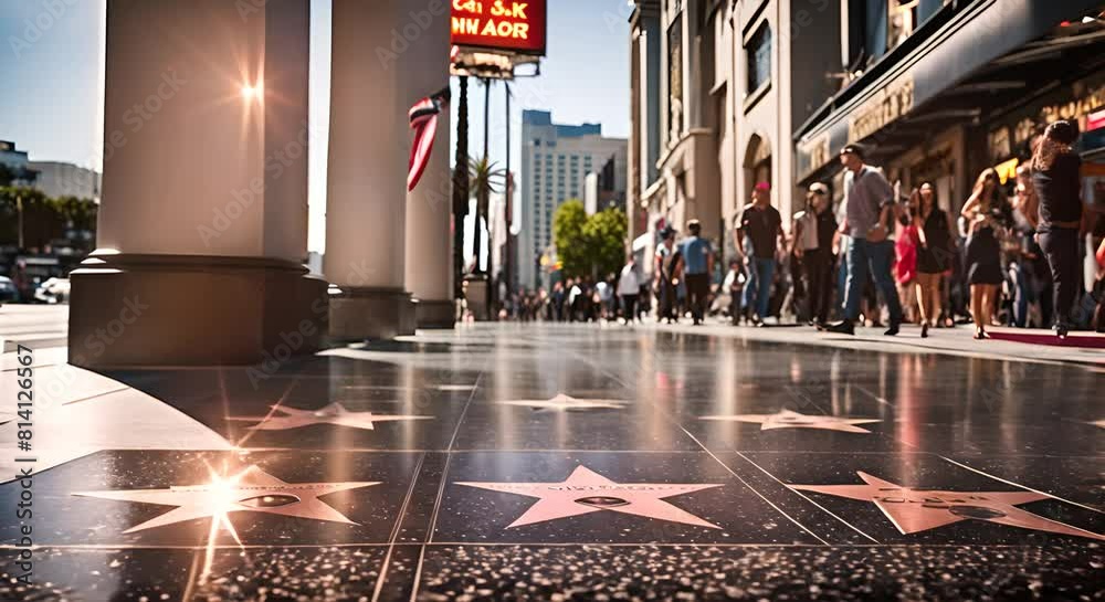 Stars on the walk of fame.