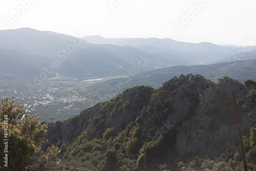 landscape views of a green field in crete 