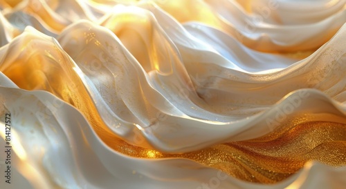Close Up of White and Gold Cloth