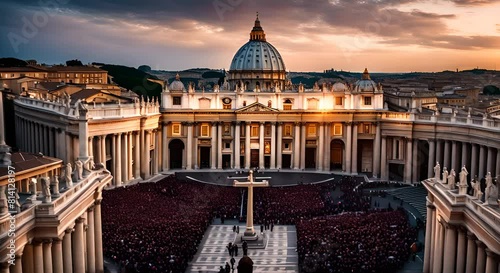 People in front of the Vatican. Audience at the Vatican. photo