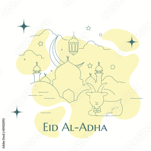 Vector illustration of Eid al-Adha greeting 