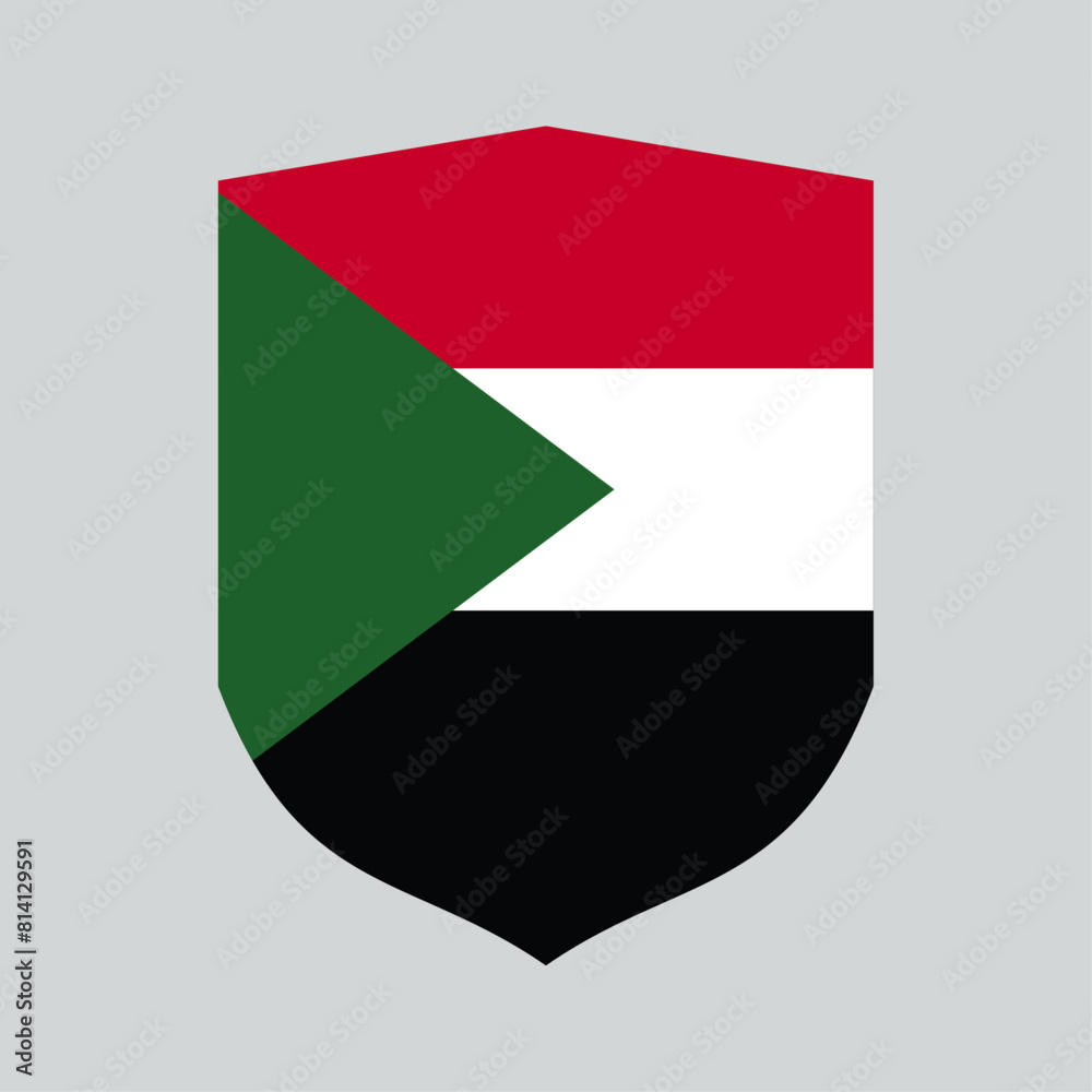 Sudan Flag in Shield Shape Frame