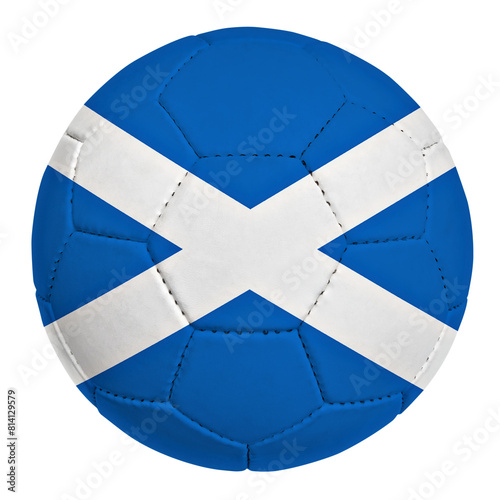 Soccer ball with scotland team flag isolated on white