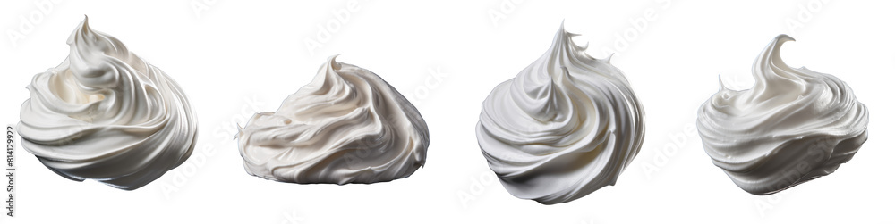 Exquisite Whipped Cream Collection on Transparent Background: Perfect for Culinary Arts and Design. Delight in the Luxurious, Soft Peaks Ideal for Enhancing Your Creative Projects. Exquisite Whipped Cream Collection on Transparent Background: Perfect for Culinary Arts and Design. Delight in the Luxurious, Soft Peaks Ideal for Enhancing Your Creative Projects.
