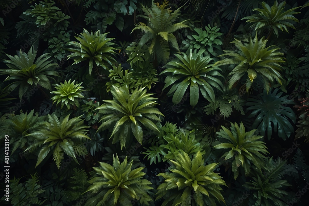 Topdown view through rain forest Topdown view through rain forest