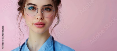 Woman in Glasses and Blue Shirt
