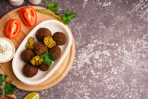 Delicious falafel balls wit...