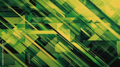 Background. Imagine an abstract background with a nature-inspired twist  showcasing green geometric stripes