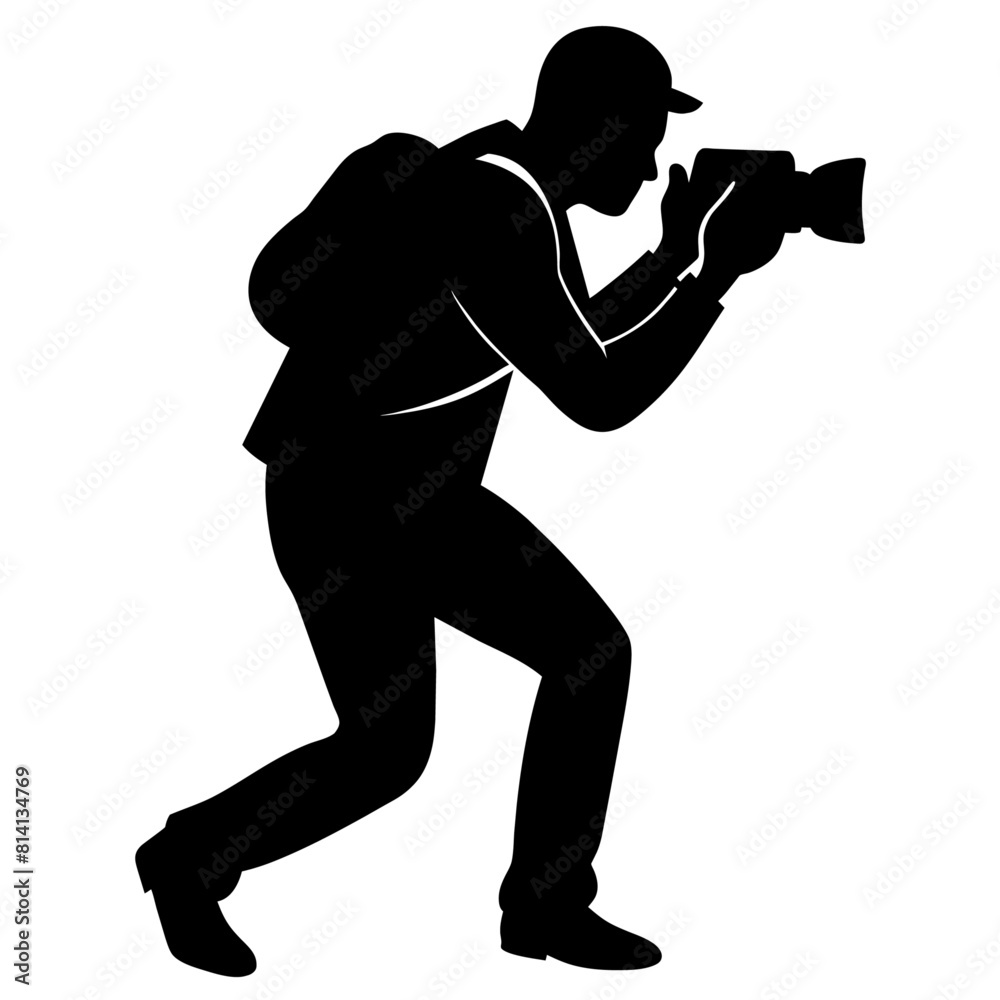 a street Photographer taking photo vector silhouette a street Photographer taking photo vector silhouette