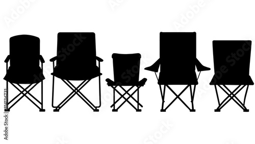Obraz na płótnie all kind different type of Set of camping chair vector silhouette w salonie