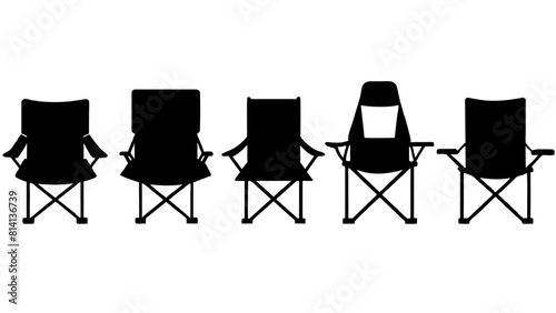 all kind different type of Set of camping chair vector silhouette