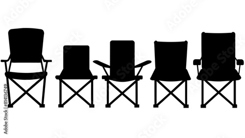 all kind different type of Set of camping chair vector silhouette