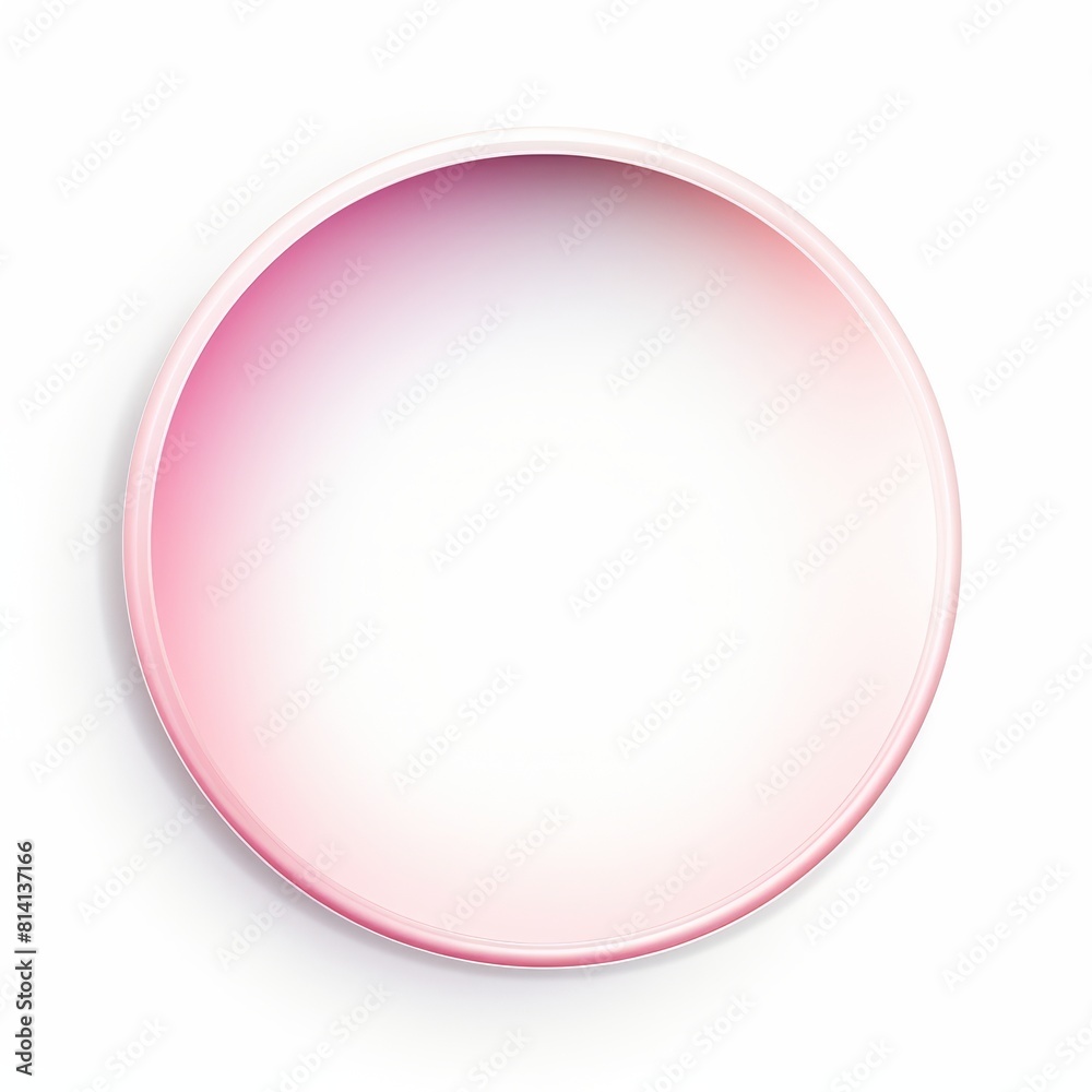 Fototapeta premium Modern Minimalist Frame. Blank pink round cosmetic product foundation or blusher container top view