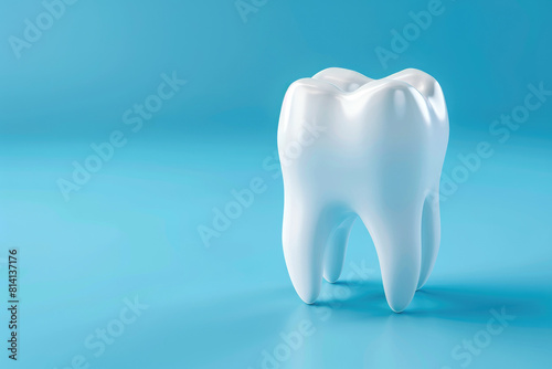 A dental model of a white t...