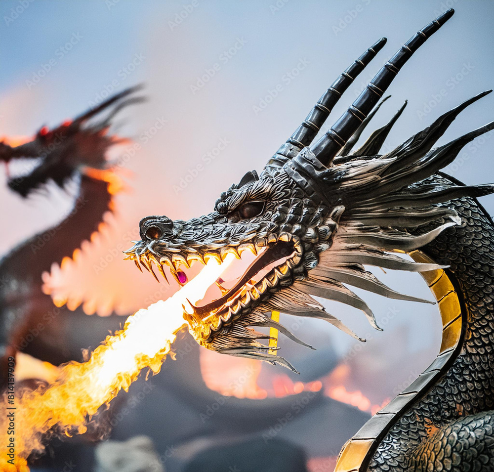 two dragons are a fire become out of dragon mouth two dragons are a fire become out of dragon mouth