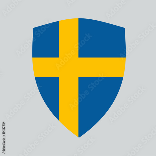 Sweden Flag in Shield Shape Frame