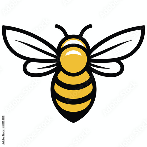 vector bee in a modern graphic logo.
