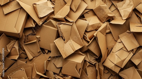 A detailed view of a brown recycled paper cardboard texture, originating from a packing box photo