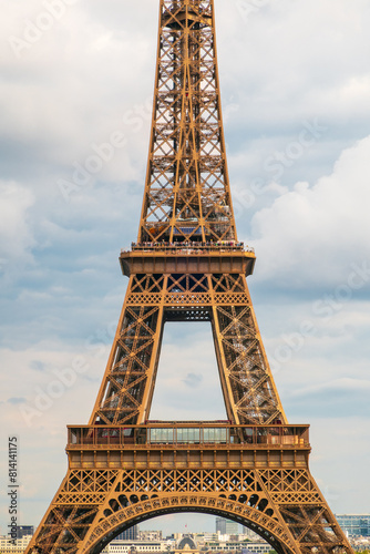 The Eiffel tower seen from Trocadero in Paris, vertical photography