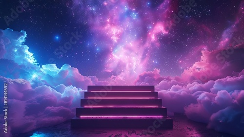 Gazing upon the ethereal staircase, one's spirit yearns to ascend, transcending the mundane and embracing the realm of dreams and boundless possibilities. photo