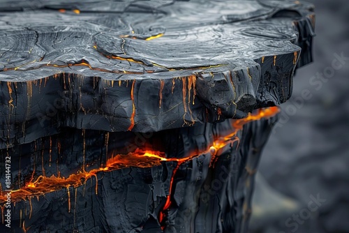 Lava Rock - Molten Lava oozing out of a rock photo