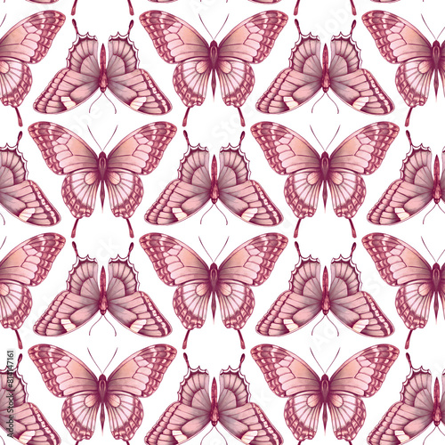 The butterflies are drawn in a way that they seem to be flying in the air.The butterflies are drawn in a way that they seem to be flying in the air, creating a sense of movement