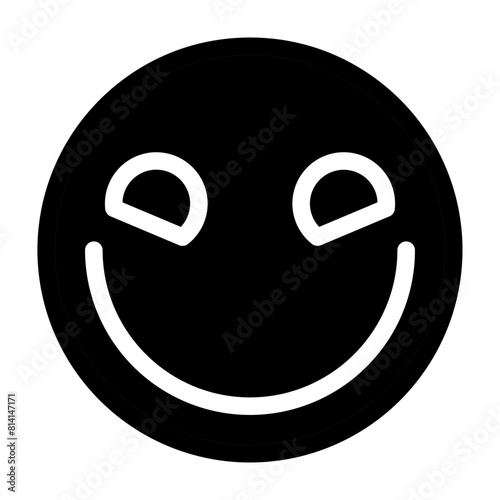 emoji big smile Gliph Icon Design