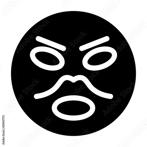 emoji angry man Gliph Icon Design