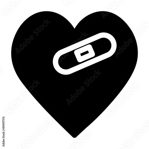 emoji Injured Heart Gliph Icon Design
