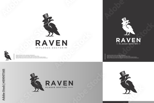 crow head doctor plague , virus epidemic , logo design vector.