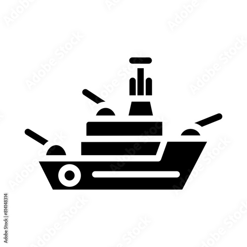 Warship Gliph Icon Design