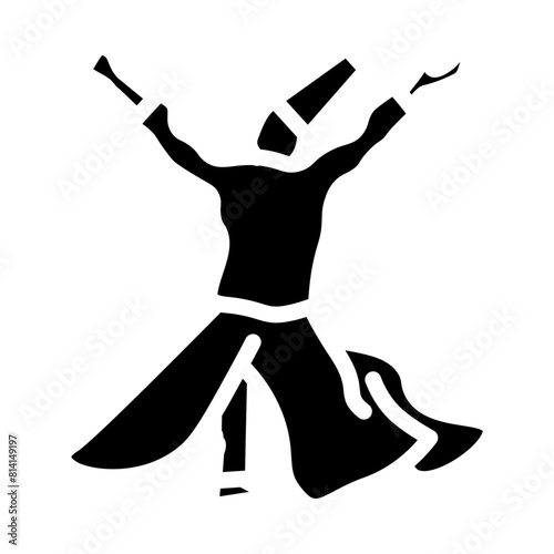 sufi wirking dervish Gliph Icon Design