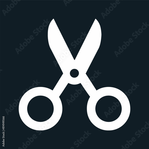 scissor-shaped vector line icon.