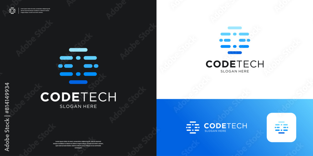 Letter O tech logo icon app. Futuristic code programer logo design. Letter O tech logo icon app. Futuristic code programer logo design.