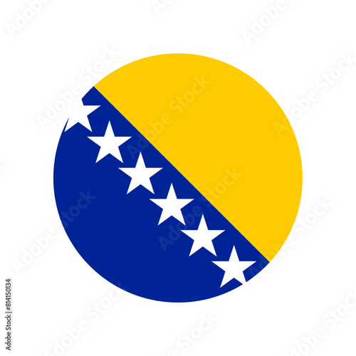 Billede på lærred Round Bosnia and Herzegovina flag icon