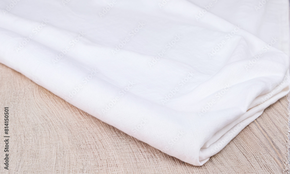 White Cotton or Linen Fabric Lying White Cotton or Linen Fabric Lying